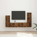 vidaXL Ensemble meuble TV 4 Pièces Chêne fumé Bois d'ingénierie