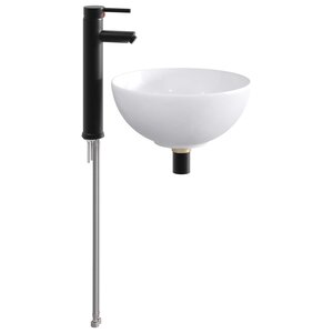 vidaXL Lavabo de salle de bains Noir Mat 32 x 32 x 13 cm métal