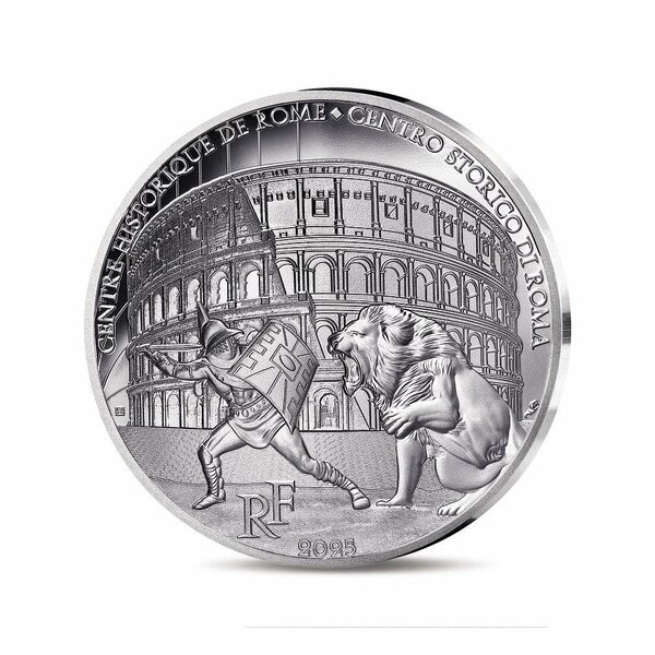 UNESCO - LE COLISÉE  CENTRE HISTORIQUE DE ROME  LES BIENS DU SAINT-SIÈGE Monnaie de 10€ Argent