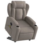 vidaXL Fauteuil inclinable de massage Taupe Tissu