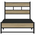 vidaXL Cadre de lit en métal sans matelas chêne sonoma 75x190 cm