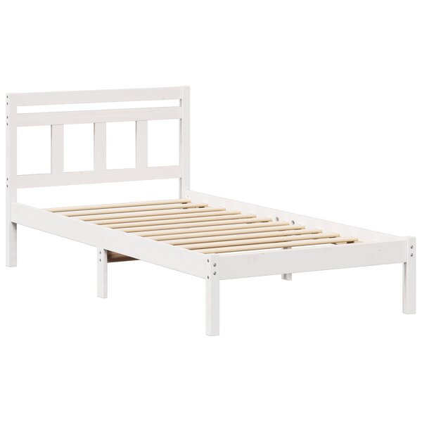 vidaXL Cadre de lit Blanc Bois massif en pin