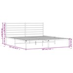 vidaXL Cadre de lit métal sans matelas et tête de lit noir 180x200 cm
