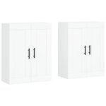 vidaXL Armoires murales 2 Pièces blanc bois d'ingénierie