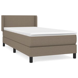 vidaXL Sommier à lattes de lit avec matelas Taupe 90x190 cm Tissu