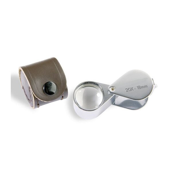 Loupe de précision chromée à triple lentille  grossissement 20x.