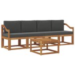 vidaXL Ensemble de canapés d'extérieur 5 pc Naturel et Anthracite