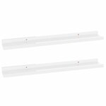 vidaXL Étagères murales 2 Pièces Blanc brillant 60x9x3 cm