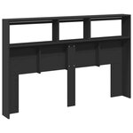 vidaXL Armoire tête de lit avec LED noir 160x17x102 cm