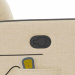 vidaXL Fauteuil de massage inclinable Crème Tissu