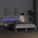 vidaXL Cadre de lit avec tête de lit Blanc 150 x 200 cm Pin massif