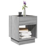 vidaXL Table basse avec LED infini sonoma gris 40x40x50 cm
