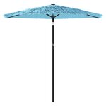 vidaXL Parasol de jardin avec mât en acier bleu 268x268x226 cm