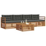 vidaXL Ensemble de canapés d'extérieur 5 pc Naturel et Anthracite