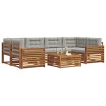 vidaXL Ensemble de canapés d'extérieur 7 pc Gris Naturel et Clair