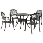 vidaXL Ensemble manger de jardin 5 Pièces bronze aluminium coulé