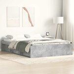vidaXL Cadre de lit sans matelas gris béton 120x190 cm