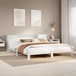 vidaXL Lit bibliothèque sans matelas blanc 180x200 cm bois pin massif
