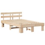 vidaXL Cadre de lit avec tête de lit Naturel 135 x 190 cm Pin massif