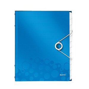 Trieur WOW Polypro A4 12 compartiments Bleu métallisé LEITZ