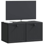 vidaXL Meuble TV mural Noir 59 5 x 31 x 30 cm Bois d'ingénierie