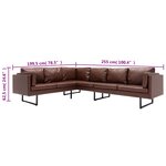 vidaXL Canapé d'angle en similicuir marron