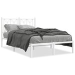 vidaXL Cadre de lit métal sans matelas et tête de lit blanc 120x190 cm