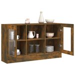 vidaXL Armoire à vitrine Chêne fumé 120x30 5x70 cm Bois d'ingénierie