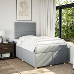 vidaXL Sommier à lattes de lit avec matelas Gris clair 120x200cm Tissu