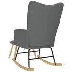 vidaXL Chaise à bascule avec repose-pied Gris foncé Tissu
