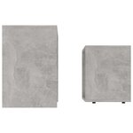 vidaXL Ensemble de table basse Gris béton 48x30x45 cm Bois ingénierie
