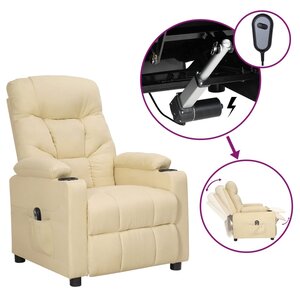 vidaXL Fauteuil inclinable électrique Crème Tissu