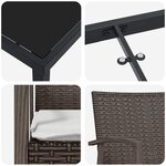 vidaXL Ensemble de salle à manger pour jardin 3 Pièces Marron Poly rotin