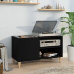 vidaXL Armoire à disques noir 84 5x38x48 cm bois d'ingénierie