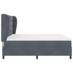 Lit Box Spring vidaXL avec Matelas Gris Foncé 200x200 cm Velours