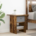 vidaXL Table de chevet avec tiroir 2 Pièces Chêne fumé 41 x 40 x 45 cm