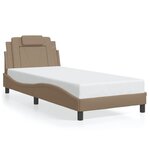 vidaXL Cadre de lit Viana avec LED sans matelas cappuccino 90x200 cm