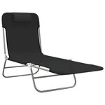 vidaXL Chaises longues pliables lot de 2 noir textilène et acier