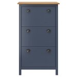 vidaXL Armoire à chaussures Hill Gris 72x35x124 cm Bois de pin solide