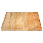 vidaXL Dessus de table 80x60x2 5 cm bord vivant bois massif manguier