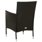 vidaXL Chaises de jardin lot de 2 avec coussins Résine tressée Noir