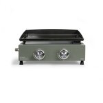 Plancha gaz 2 brûleurs 45 5 x 35 5 cm - Plaque de cuisson acier émaillé 4/6 personnes