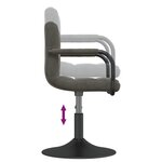vidaXL Chaises pivotantes à manger lot de 2 gris foncé velours