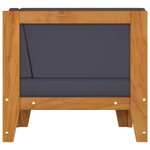 vidaXL Canapé d'angle sectionnel et coussins gris foncé Bois d'acacia