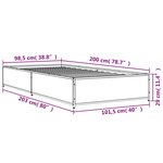 vidaXL Cadre de lit chêne marron 100x200 cm bois d'ingénierie et métal