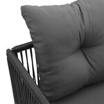 vidaXL Chaises de Jardin avec Coussins 4 Pièces Noir Rattan Poly