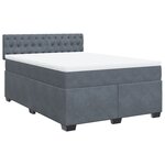 vidaXL Sommier à lattes de lit et matelas Gris foncé 140x190cm Velours