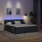 vidaXL Lit de rangement LED avec matelas Gris foncé 200 x 200 cm
