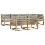 vidaXL Ensemble de canapés d'extérieur 6 pc Blanc et gris clair