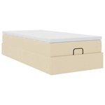 vidaXL Cadre de lit ottoman avec matelas crème 90x200 cm tissu